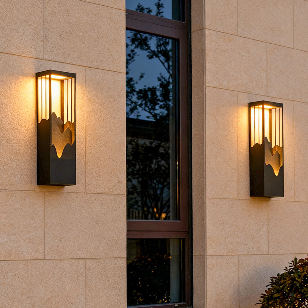 Mountain Scenery LED up Down Lighting Waterproof Solar Wall Lamp Porch Lights