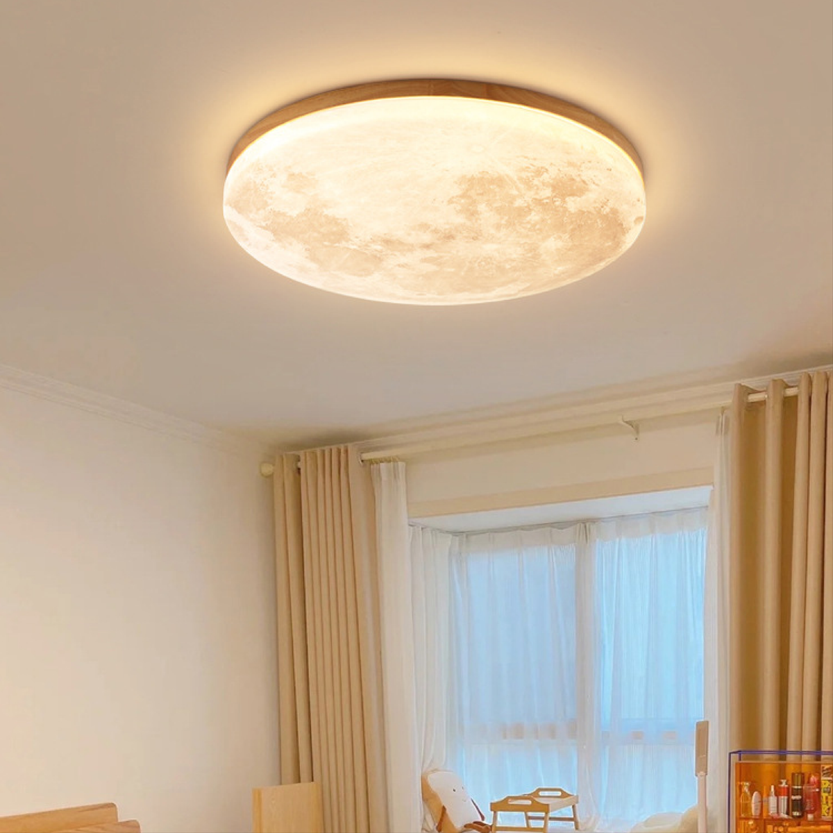 Marfa Moon Disc Flush Mount Ceiling Light