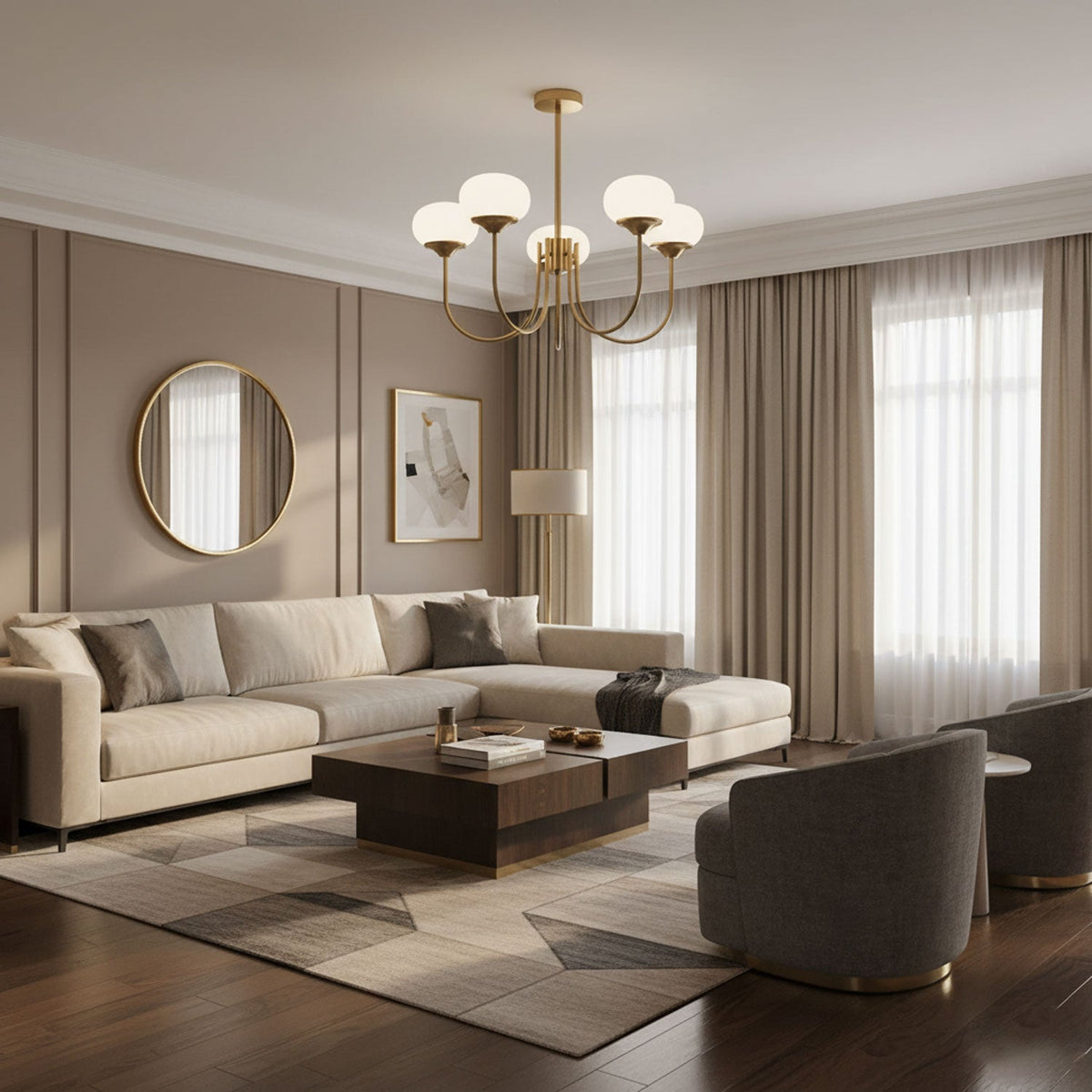 Modern Glass Globe Chandelier