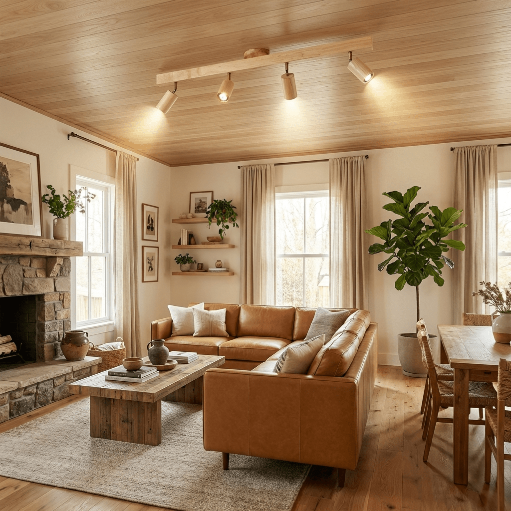 Telluride Natural Wood Spotlight Ceiling Light