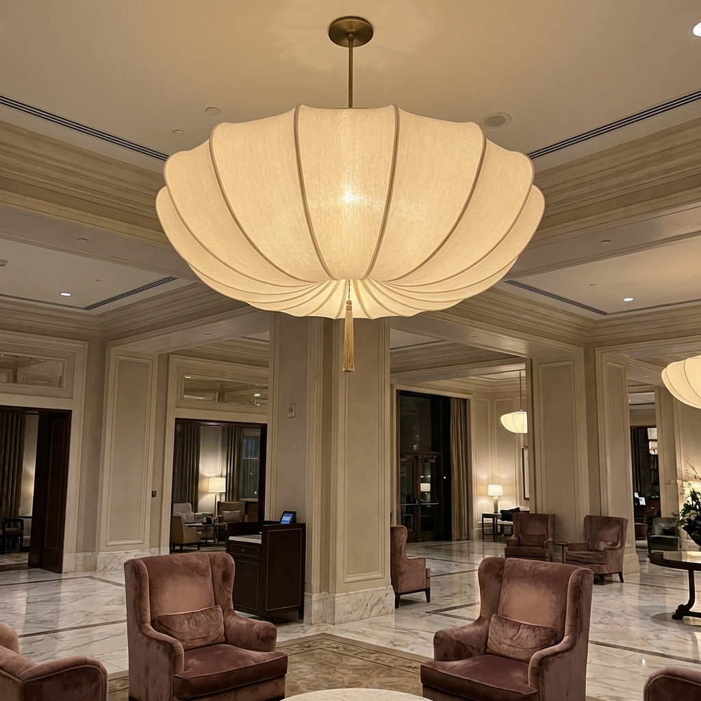 Japanese Fabric Wabi Sabi Pendant Light