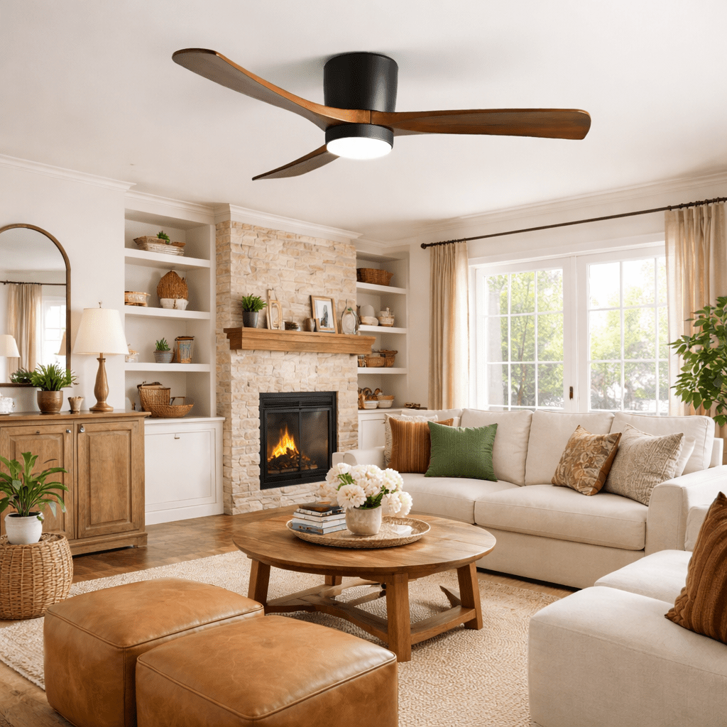Nordic Wooden Ceiling Fan Light