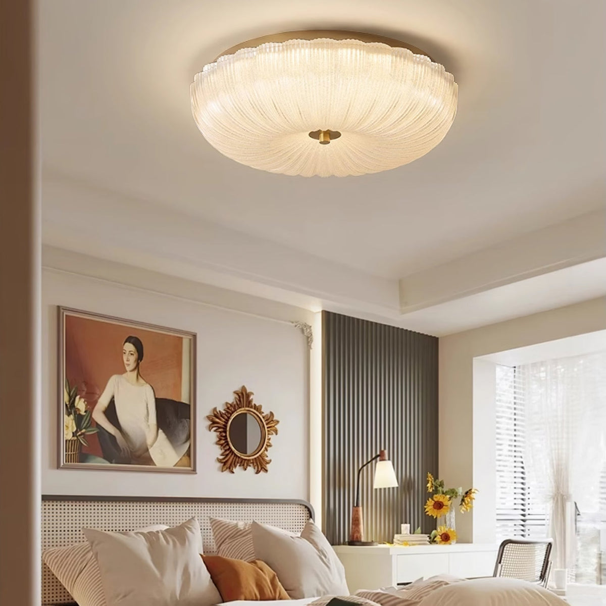 Tahoe Ripple Glass Flush Mount Ceiling Light