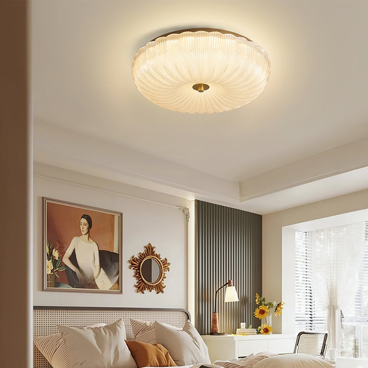 Tahoe Ripple Glass Flush Mount Ceiling Light