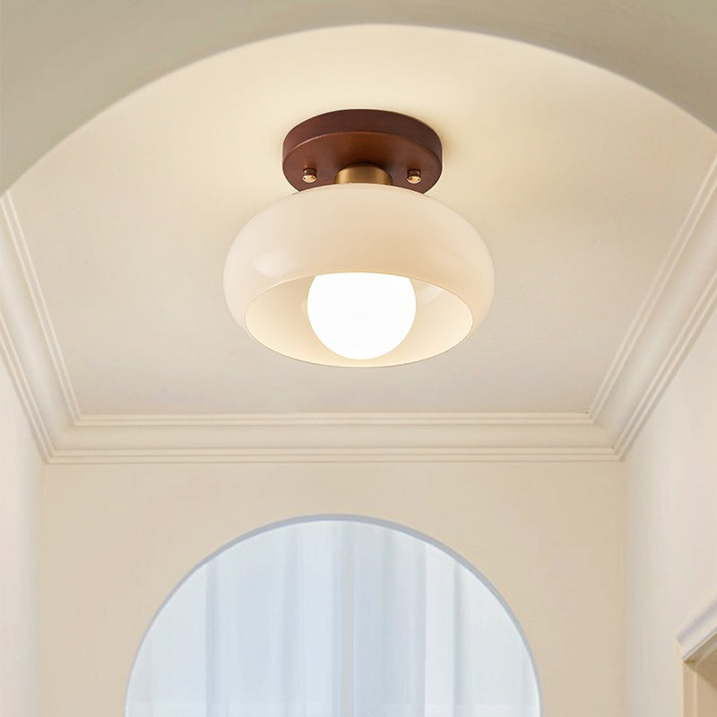 Dessau Cream Glass Flush Mount Ceiling Light