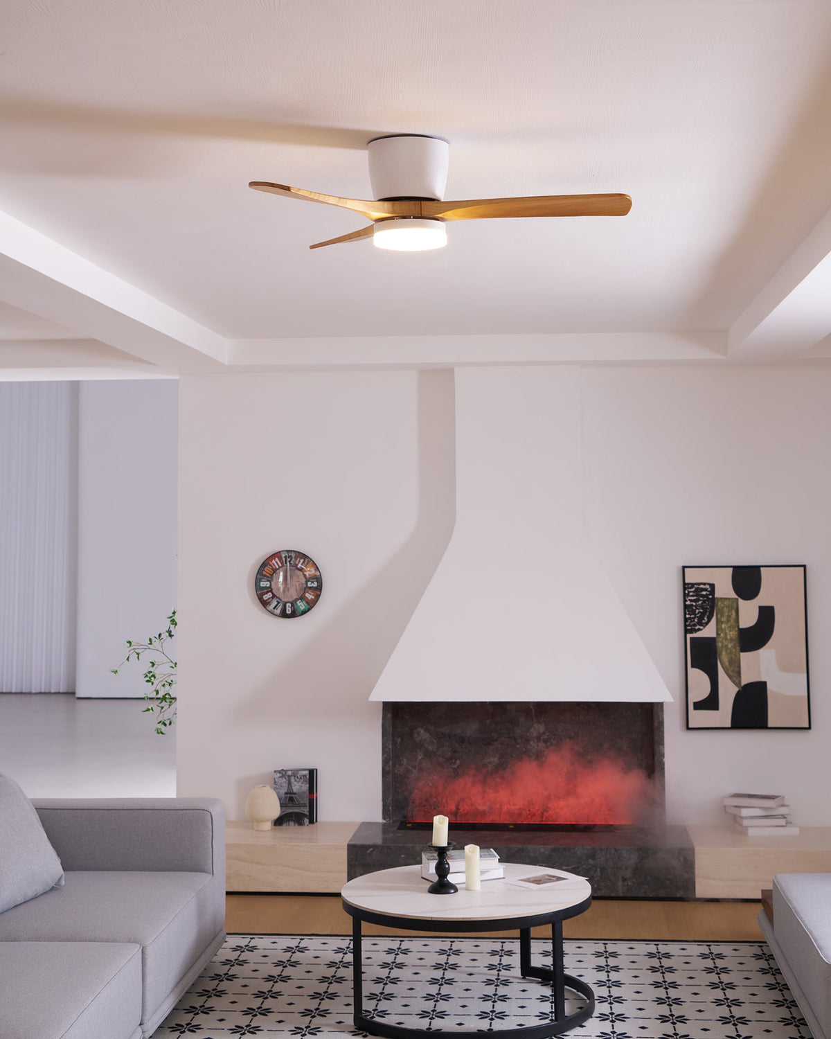 Nordic Wooden Ceiling Fan Light
