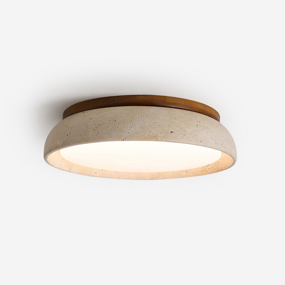 Carrara Travertine Stone Flush Mount Ceiling Light