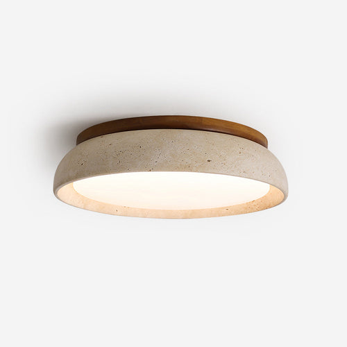 Carrara Travertine Stone Flush Mount Ceiling Light