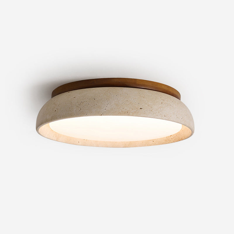 Carrara Travertine Stone Flush Mount Ceiling Light