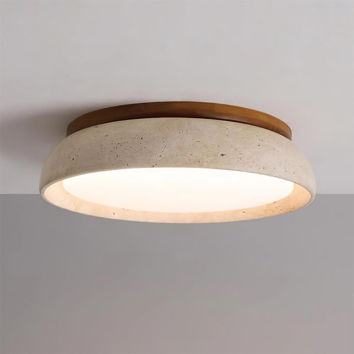 Carrara Travertine Stone Flush Mount Ceiling Light