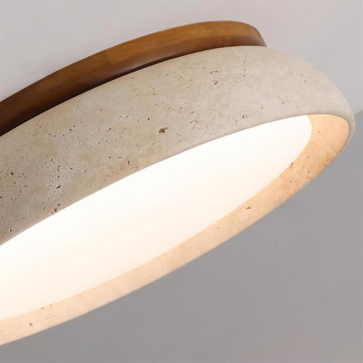 Carrara Travertine Stone Flush Mount Ceiling Light