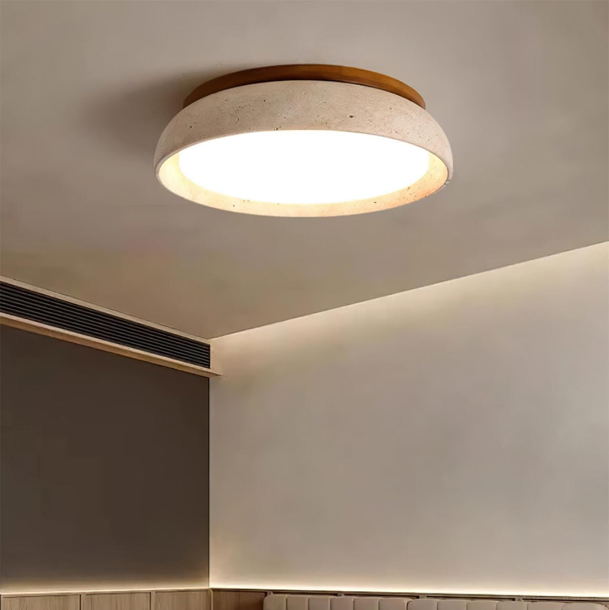 Carrara Travertine Stone Flush Mount Ceiling Light