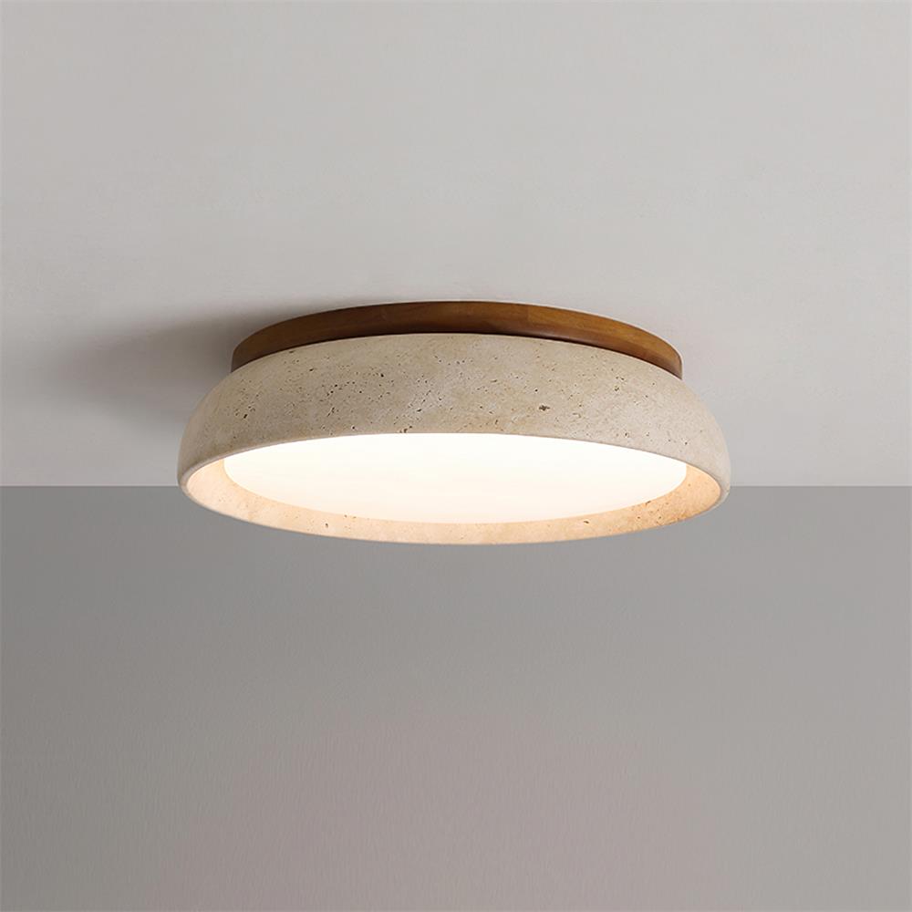 Carrara Travertine Stone Flush Mount Ceiling Light
