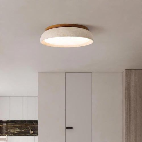 Carrara Travertine Stone Flush Mount Ceiling Light - view 2