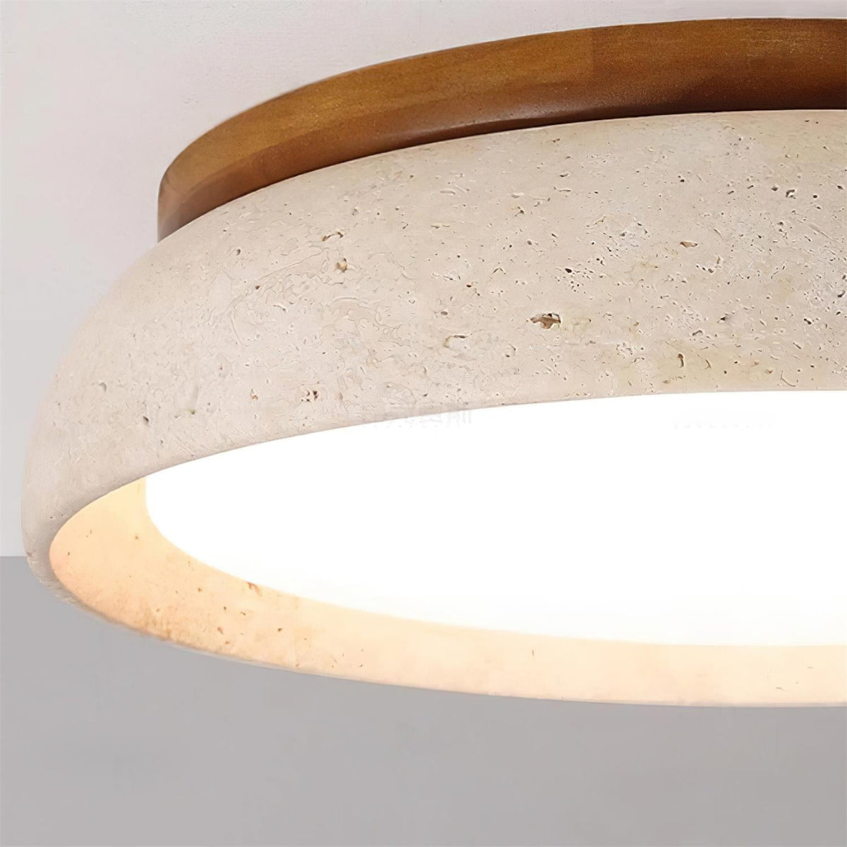 Carrara Travertine Stone Flush Mount Ceiling Light
