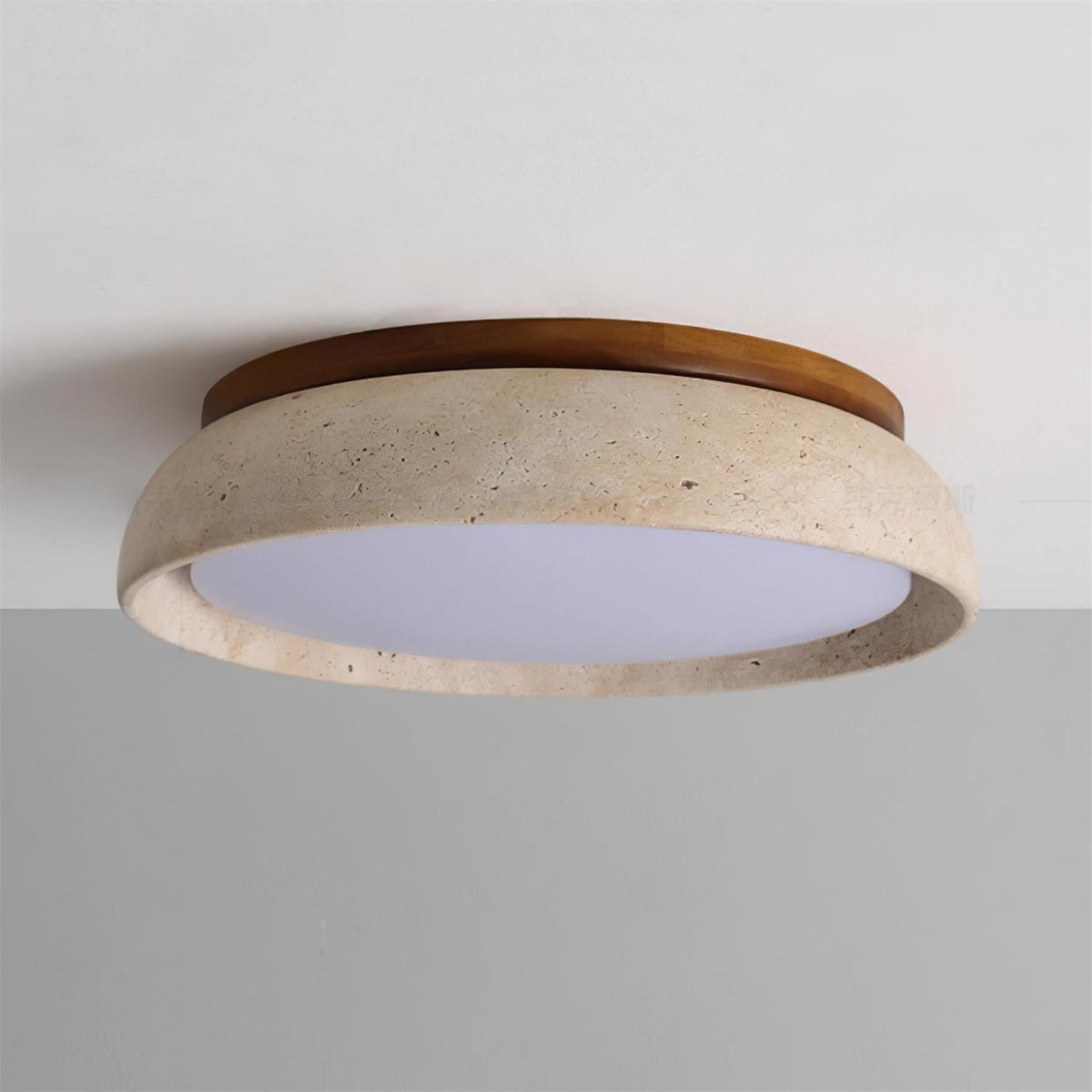 Carrara Travertine Stone Flush Mount Ceiling Light
