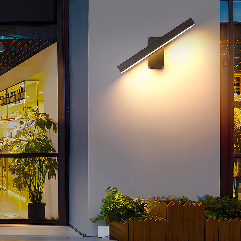 Halven | IP65 Hardwired Outdoor Wall Light in Aluminium with Warm White LED, Wall Switch or Motion Sensor