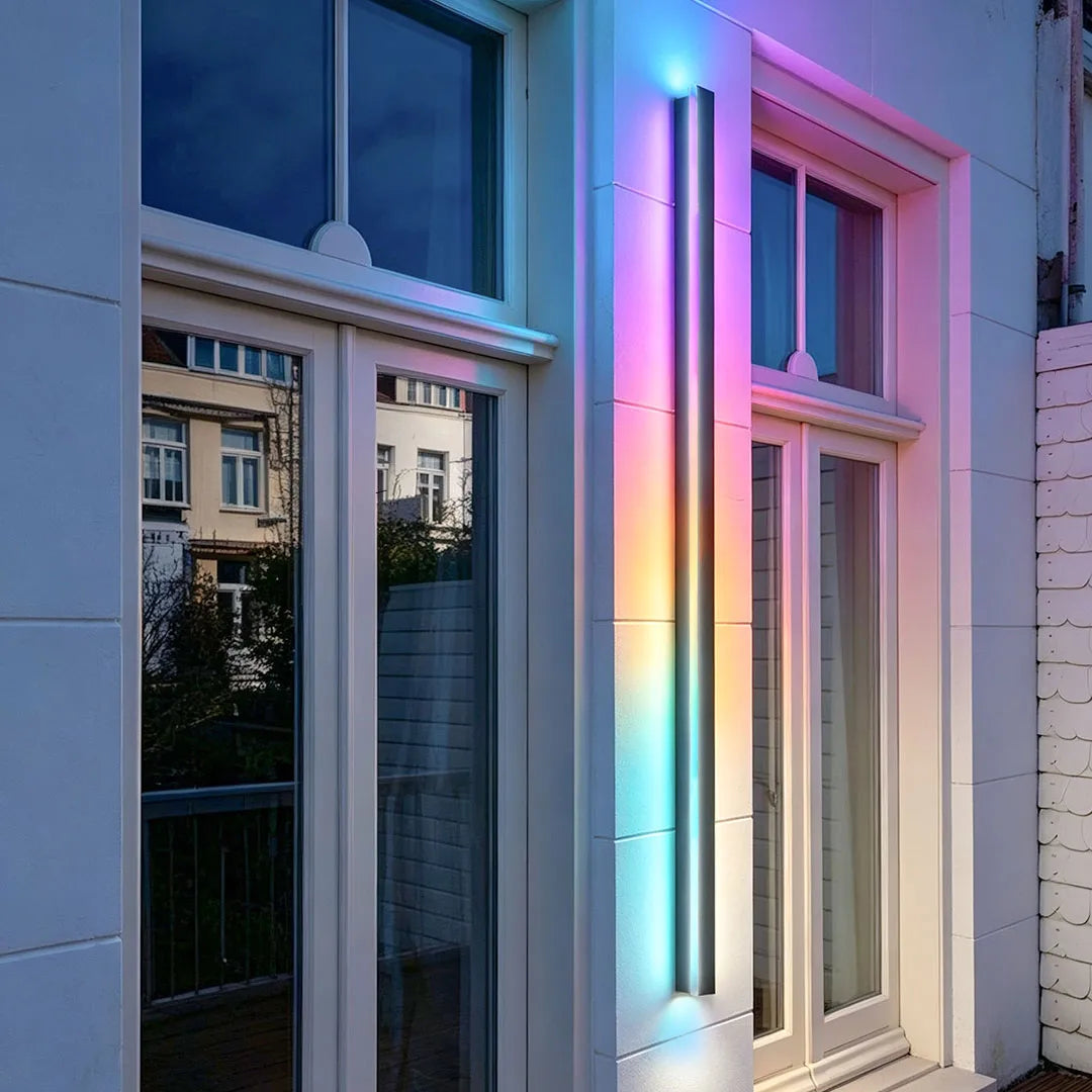 Linea Black LED Outdoor Strip Wall Light