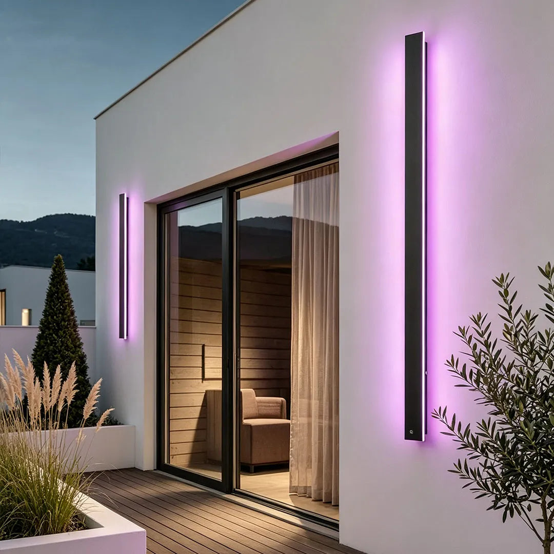 Linea Black LED Outdoor Strip Wall Light