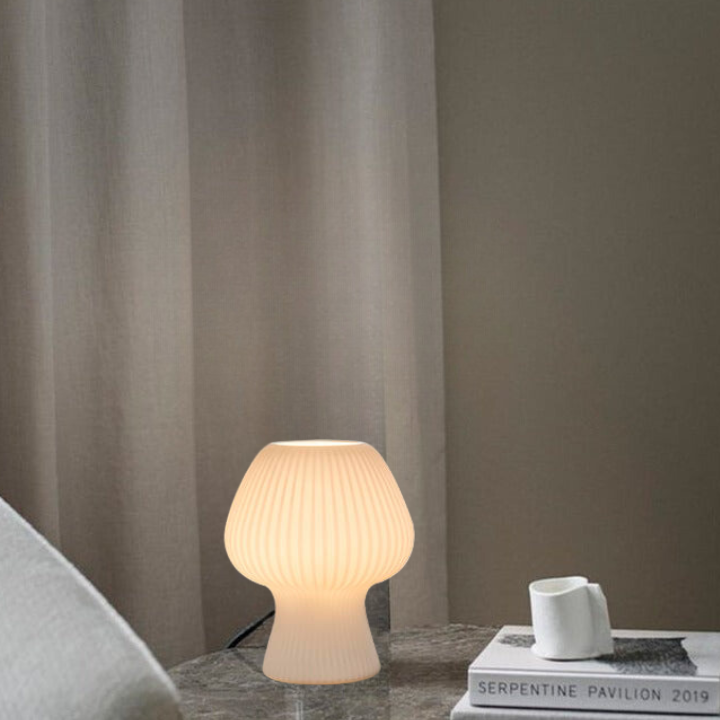 Taos Ribbed Glass Mushroom Table Lamp