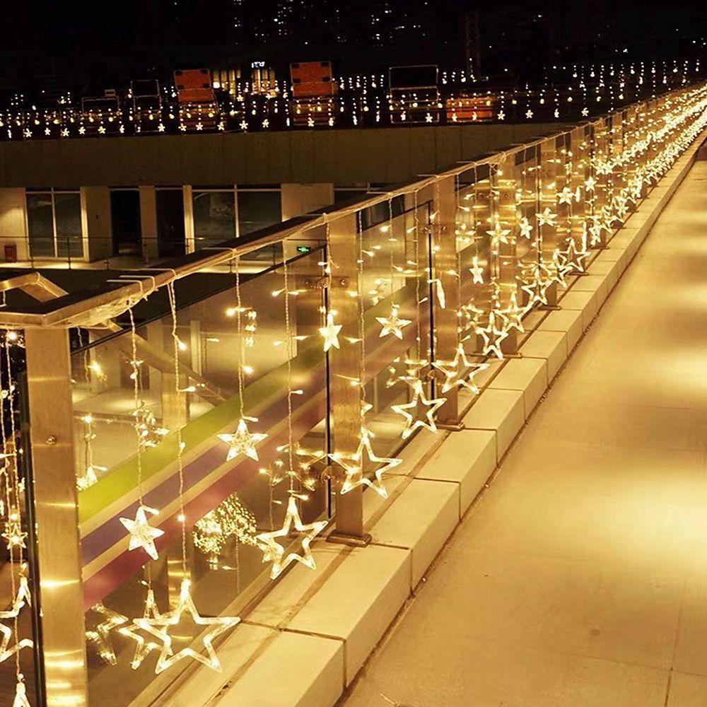 Star Curtain Lights — Acrylic Star LED Christmas Window Lights, 8 Modes