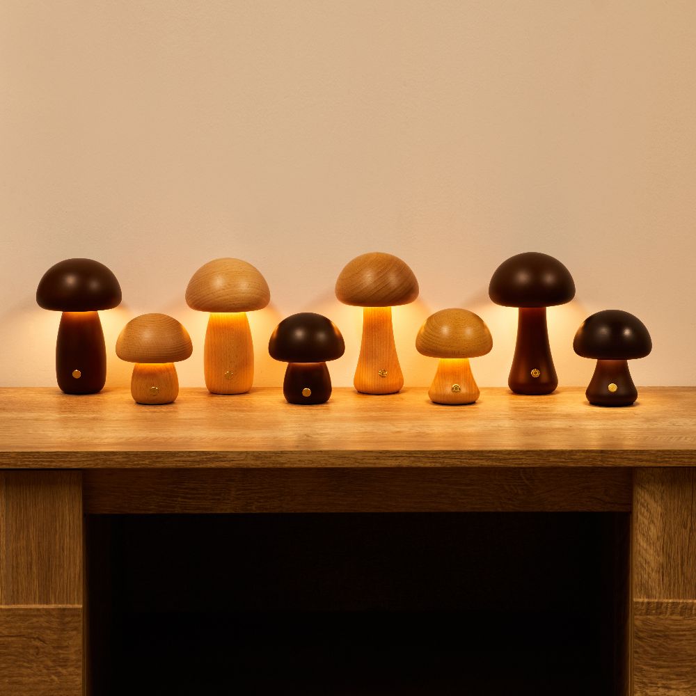 Juniper Wooden Mushroom Table Lamp