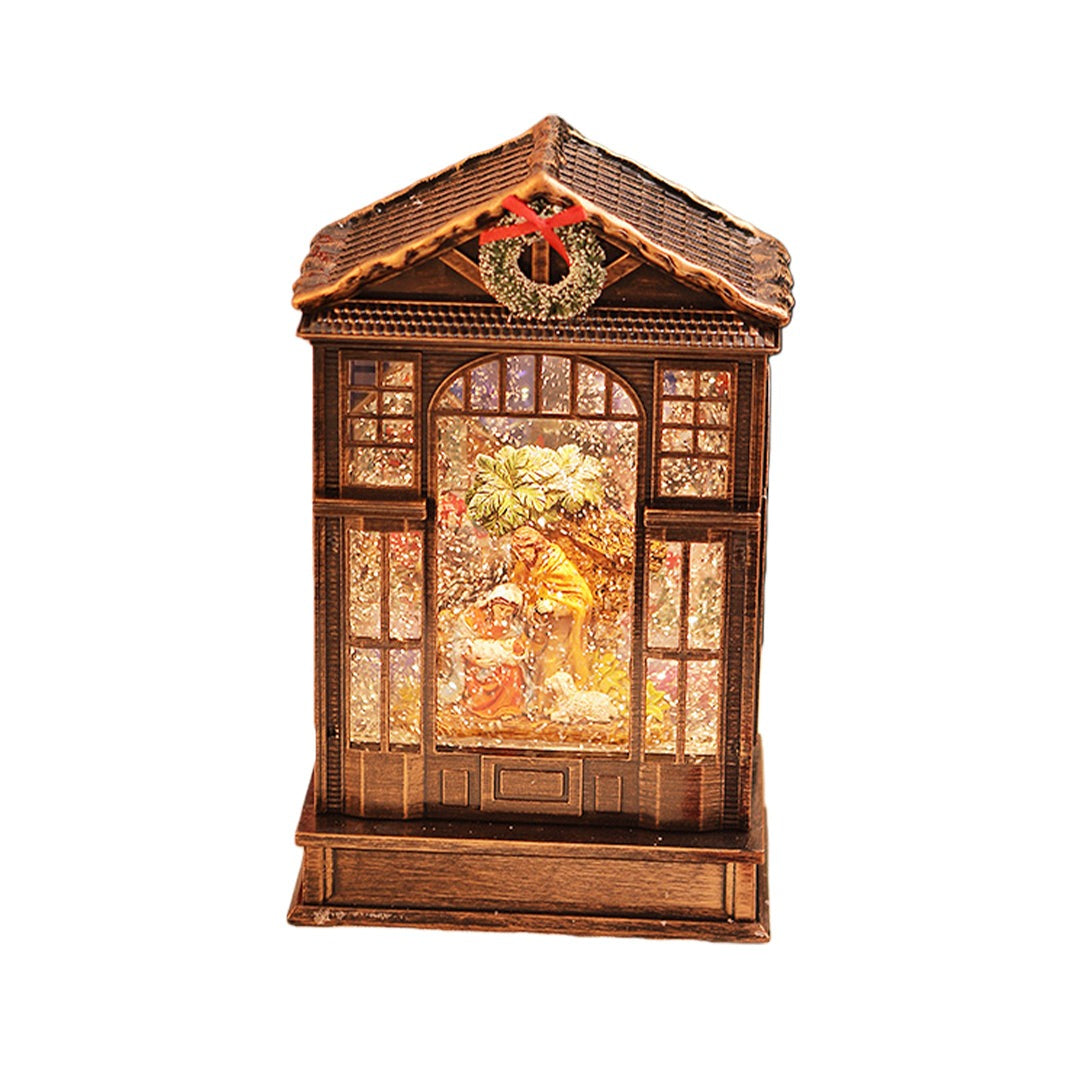 Christmas House Lantern — LED Light-Up Decor, Santa, Snowman or Nativity