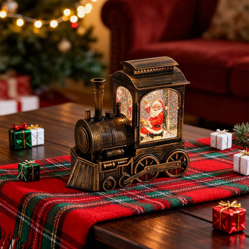 Christmas Train Light — Snowfall Lantern with Santa or Snowman, USB – view 2
