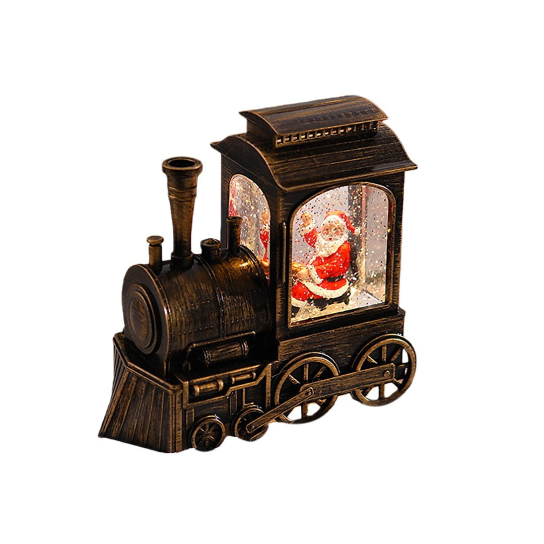 Christmas Train Light — Snowfall Lantern with Santa or Snowman, USB