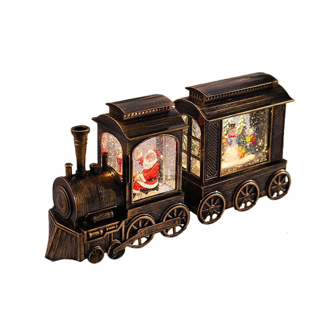Christmas Train Light — Snowfall Lantern with Santa or Snowman, USB