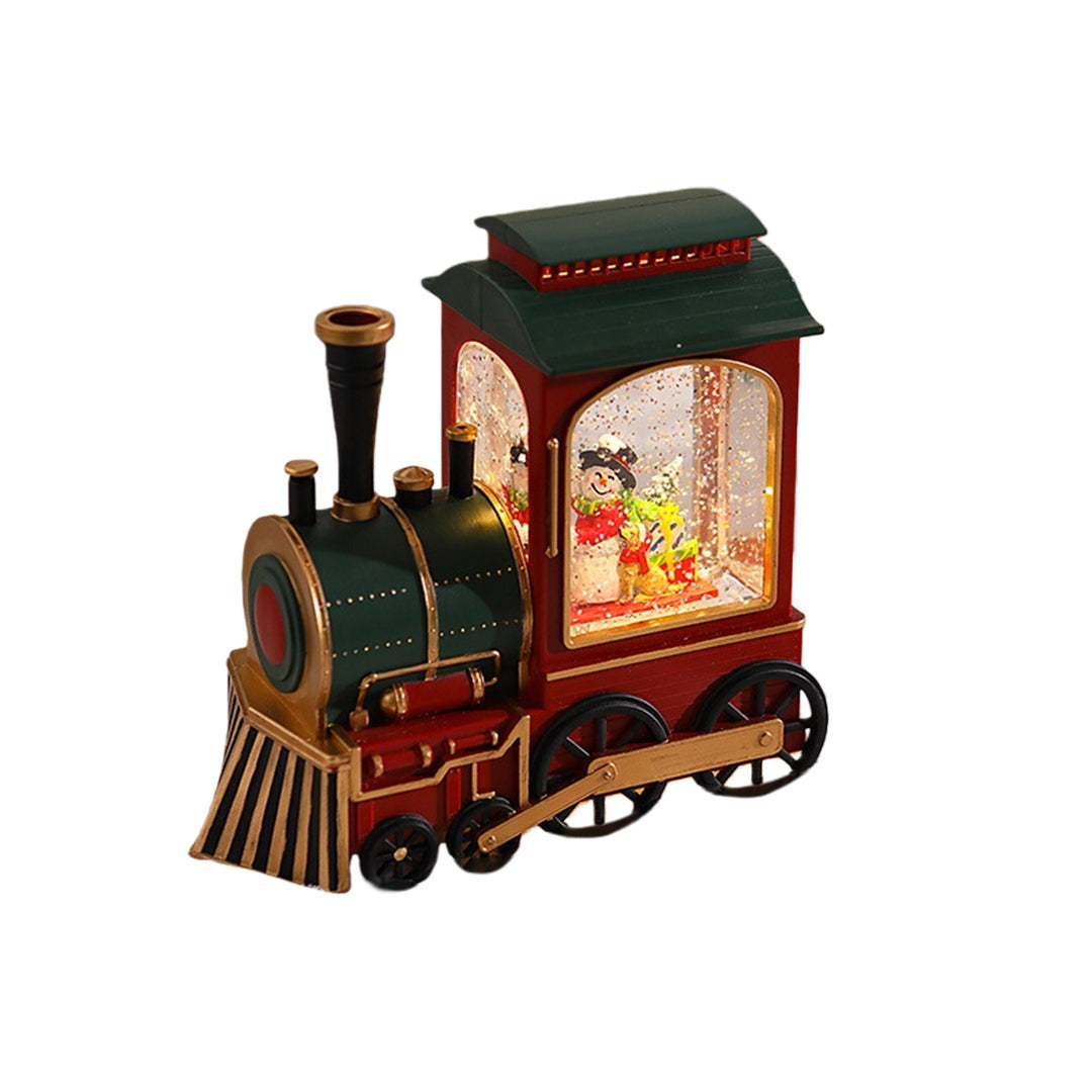 Christmas Train Light — Snowfall Lantern with Santa or Snowman, USB