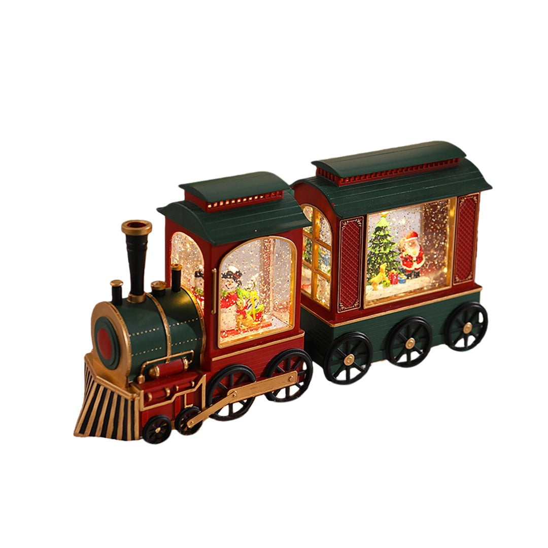 Christmas Train Light — Snowfall Lantern with Santa or Snowman, USB