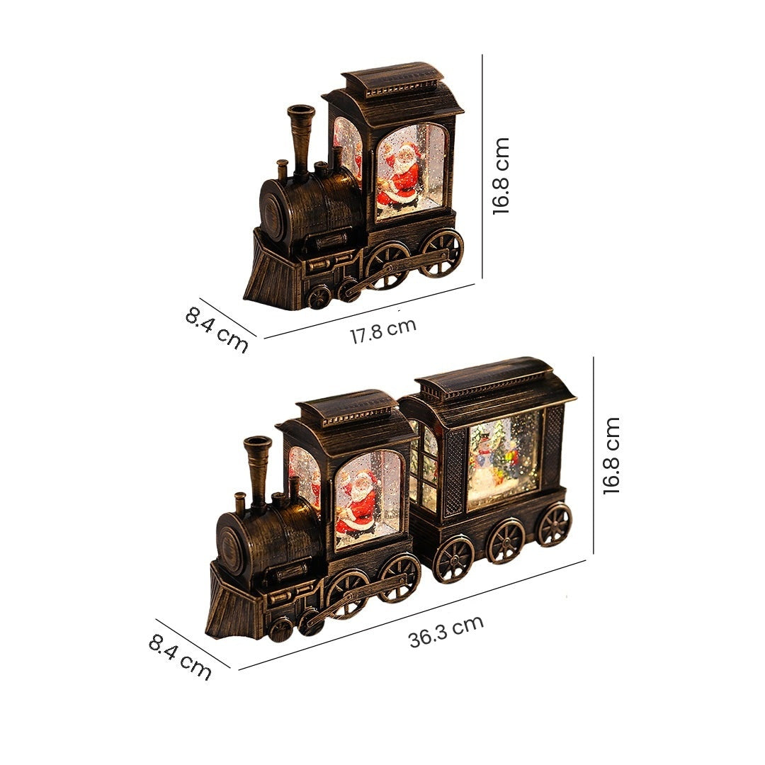 Christmas Train Light — Snowfall Lantern with Santa or Snowman, USB