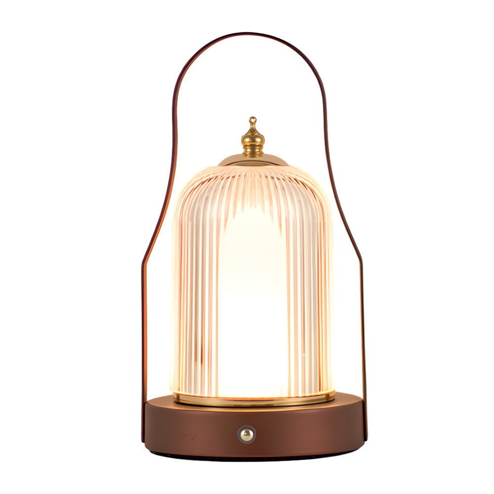 Cordless Lantern Lamp — Brushed Brass Rechargeable Table Lamp, 3 Colors