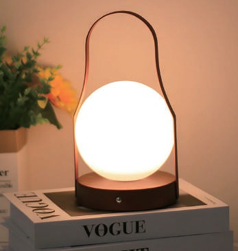 Cordless Lantern Lamp — Brushed Brass Rechargeable Table Lamp, 3 Colors