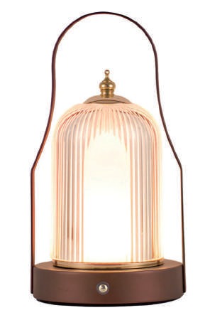 Cordless Lantern Lamp — Brushed Brass Rechargeable Table Lamp, 3 Colors