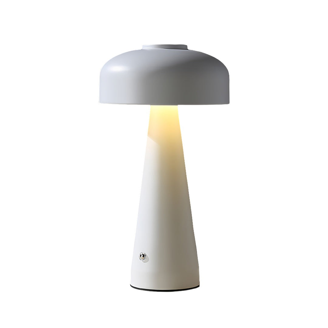 Mini Mushroom Table Lamp, Cordless Iron Dome, Touch Dimmer, 3 Colors