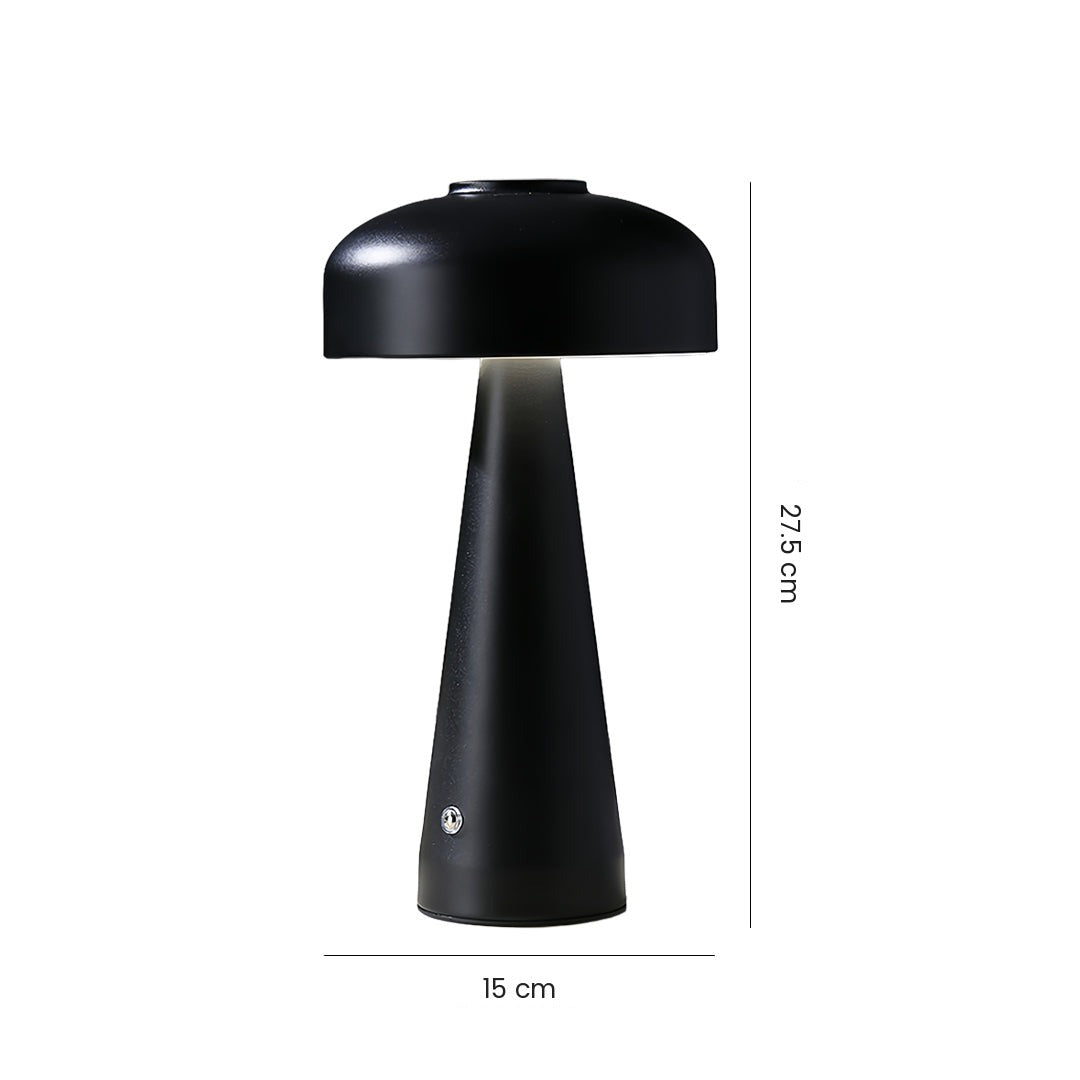 Mini Mushroom Table Lamp, Cordless Iron Dome, Touch Dimmer, 3 Colors