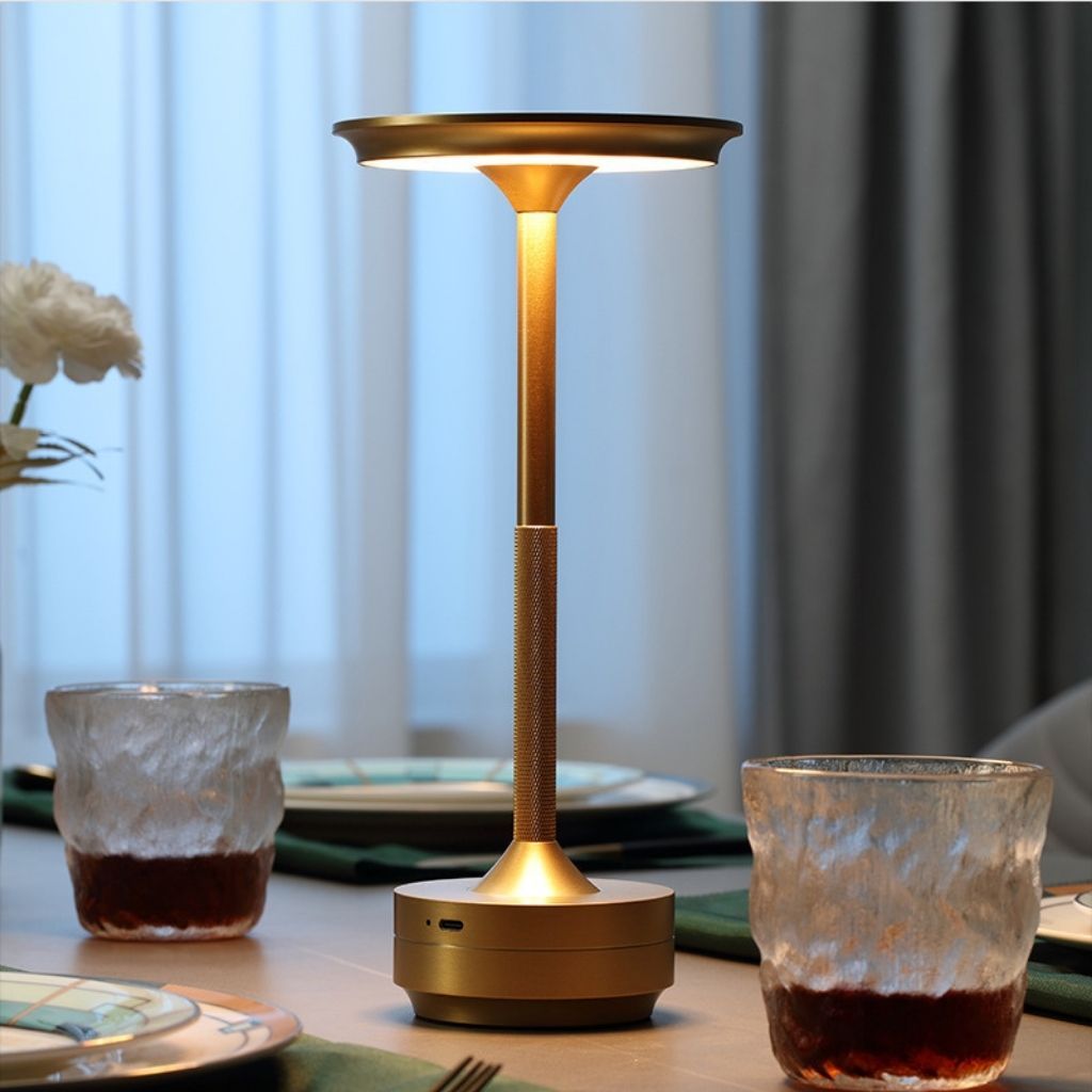 Cordless Touch Table Lamp — Rechargeable Aluminum LED, 3 Light Colors