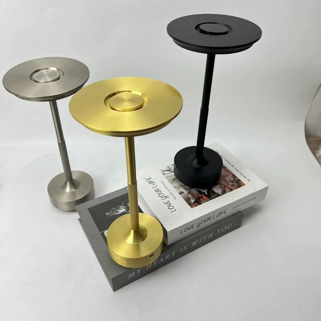 Cordless Touch Table Lamp — Rechargeable Aluminum LED, 3 Light Colors