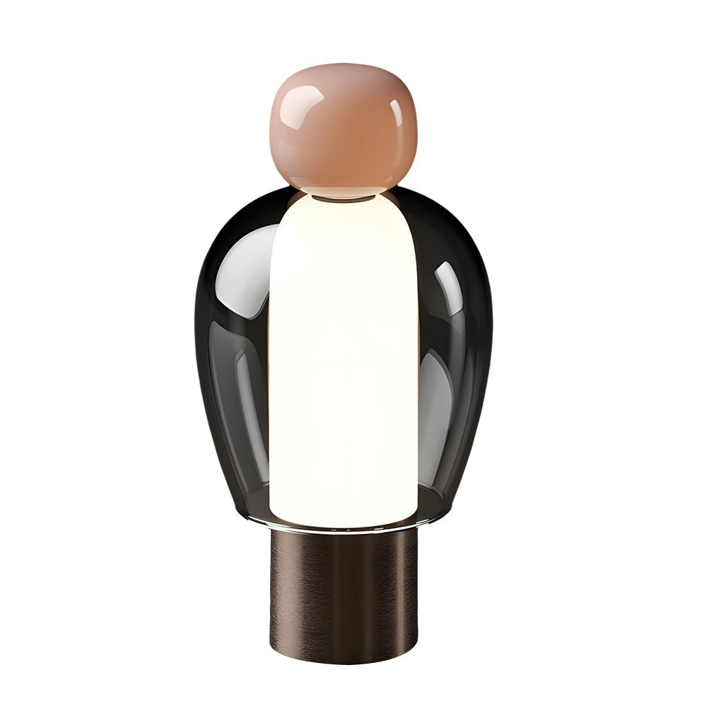 Cordless Glass Dome Table Lamp — Rechargeable LED Figure Lamp, 4 Colors
