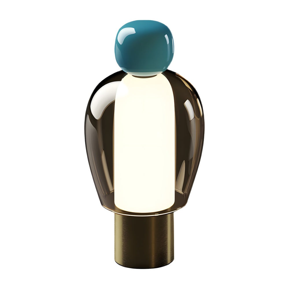 Cordless Glass Dome Table Lamp — Rechargeable LED Figure Lamp, 4 Colors