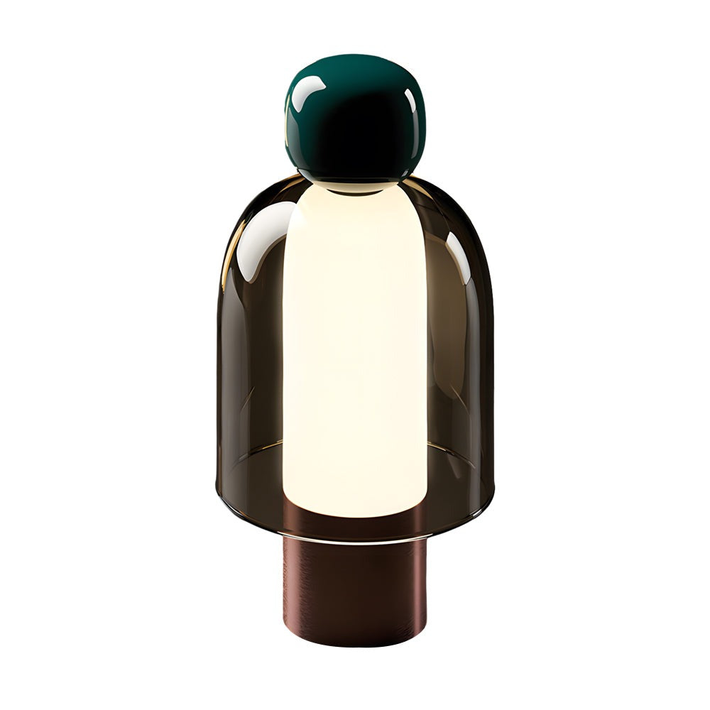 Cordless Glass Dome Table Lamp — Rechargeable LED Figure Lamp, 4 Colors