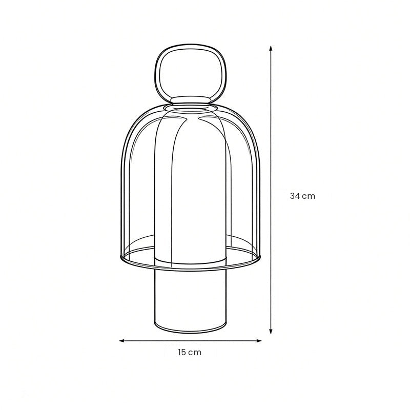 Cordless Glass Dome Table Lamp — Rechargeable LED Figure Lamp, 4 Colors
