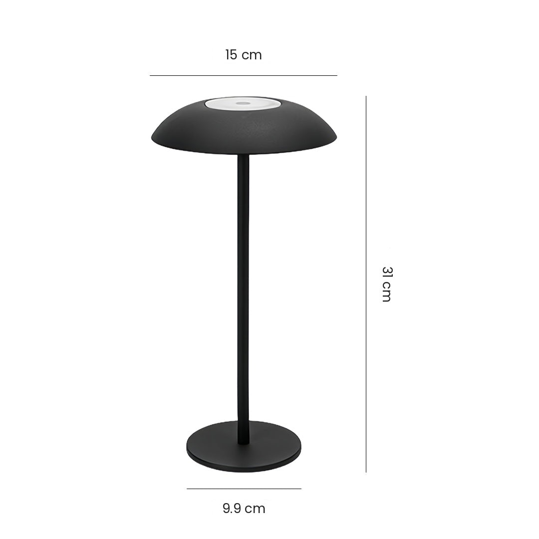 Cordless Mushroom Table Lamp, 3600mAh Long-Run Battery, Touch Dimmer