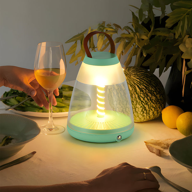 Cordless Lantern Lamp — Spiral LED Touch Dimmer, USB-C Rechargeable