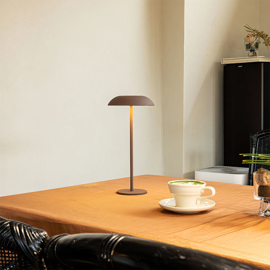 Cordless Mushroom Table Lamp, 3600mAh Long-Run Battery, Touch Dimmer