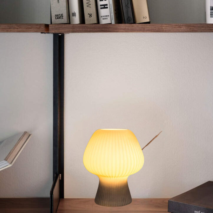 Taos Ribbed Glass Mushroom Table Lamp