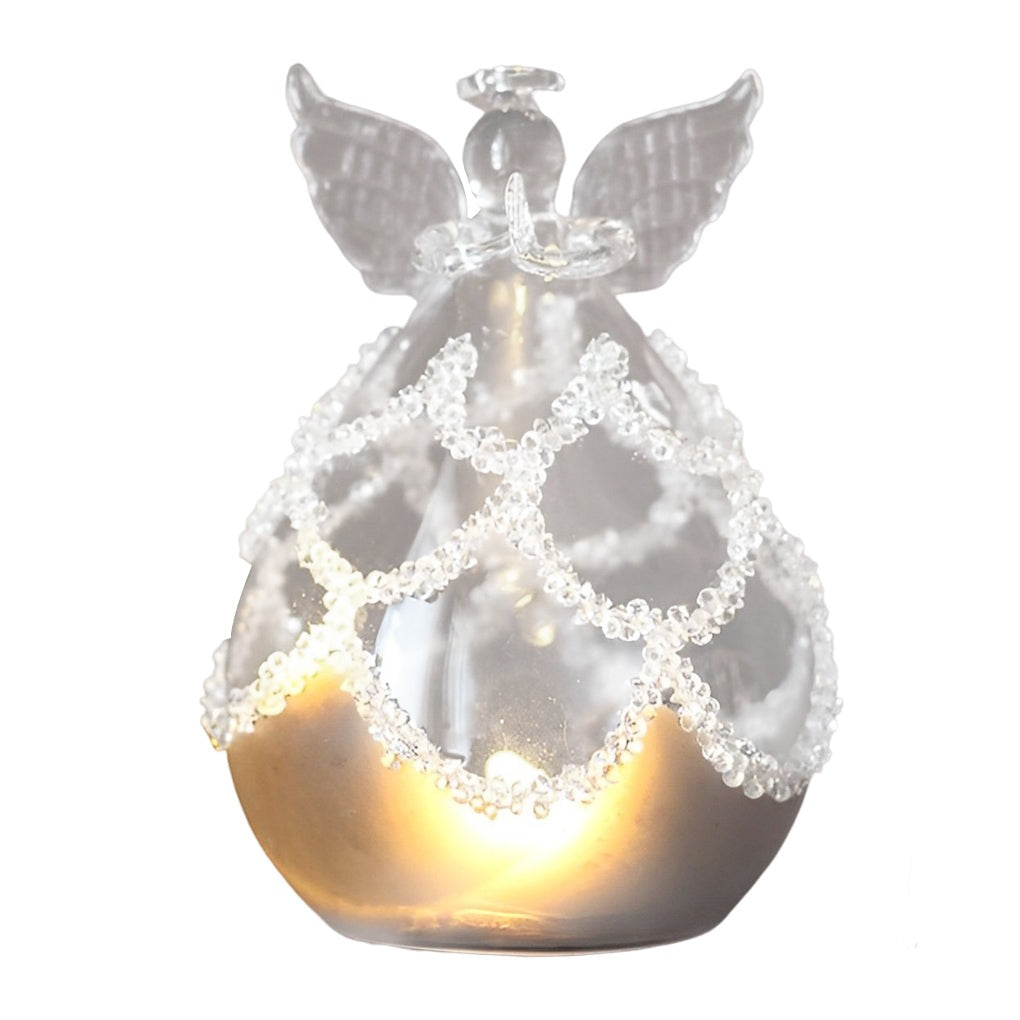 Glass Angel Christmas Light — Battery LED Table Decoration, Sets of 2–6