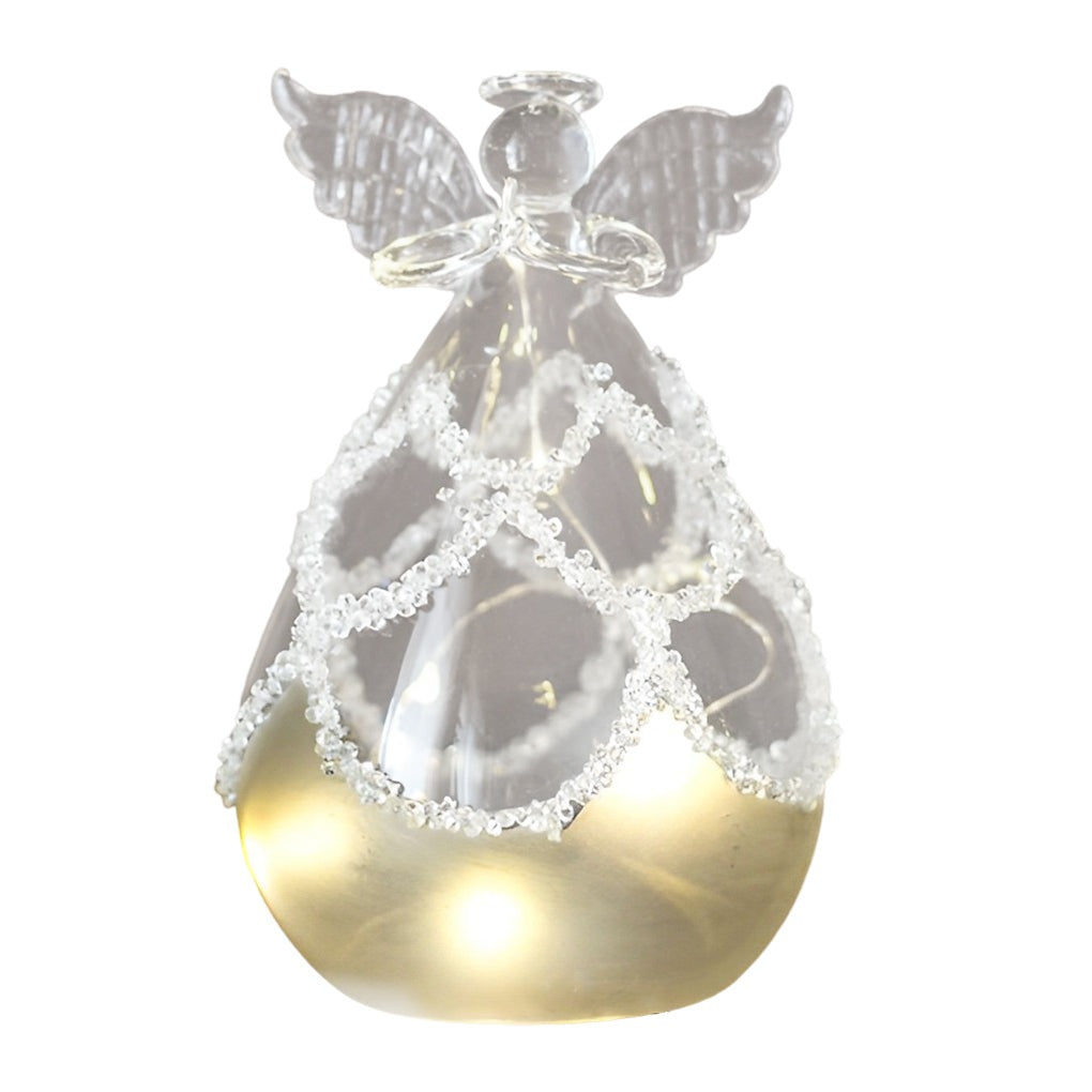 Glass Angel Christmas Light — Battery LED Table Decoration, Sets of 2–6